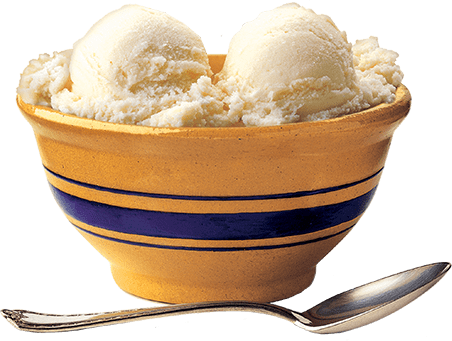 Blue Bell ice cream bowl with two scoops