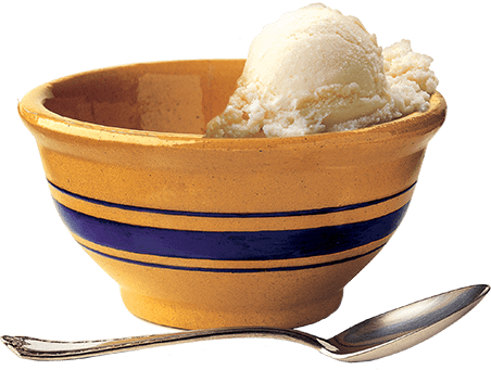 Blue Bell ice cream bowl with one scoop