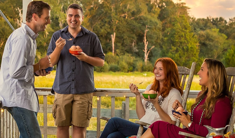 Friends enjoying Blue Bell Sherbet