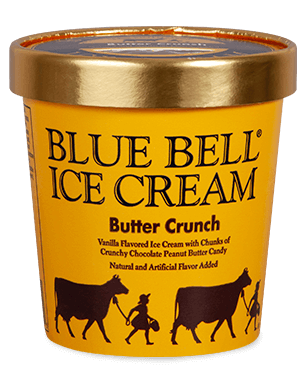 Blue Bell Butter Crunch Ice Cream in pint