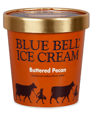 Blue Bell Buttered Pecan Ice Cream in pint