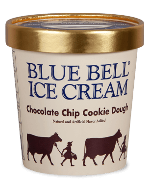 Blue Bell Chocolate Chip Cookie Dough Ice Cream in pint
