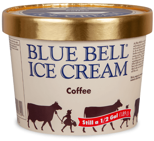 Blue Bell Coffee Ice Cream in half gallon
