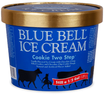 Blue Bell Cookie Two Step Ice Cream half gallon