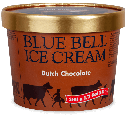 Blue Bell Dutch Chocolate Ice Cream in half gallon