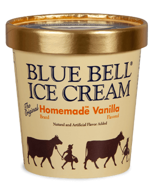 Blue Bell Homemade Vanilla Ice Cream in pint