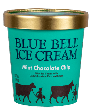 Blue Bell Mint Chocolate Chip Ice Cream in pint