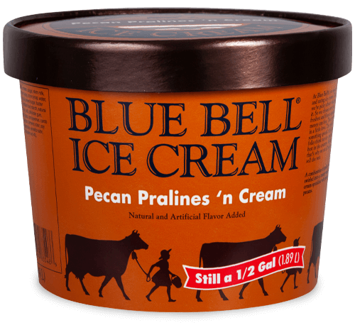 Blue Bell Pecan Pralines ’n Cream Ice Cream in half gallon