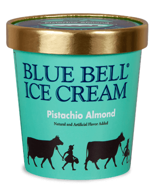 Blue Bell Pistachio Almond Ice Cream in pint