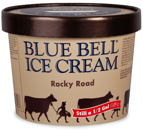 Blue Bell Rocky Road Ice Cream in half gallon