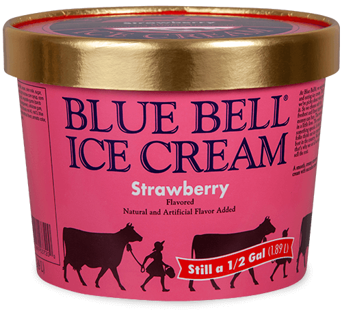 Blue Bell Strawberry Ice Cream half gallon