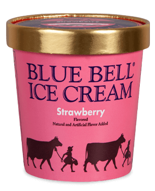 Blue Bell Strawberry Ice Cream in pint