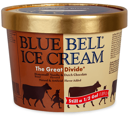 Blue Bell The Great Divide Ice Cream in half gallon