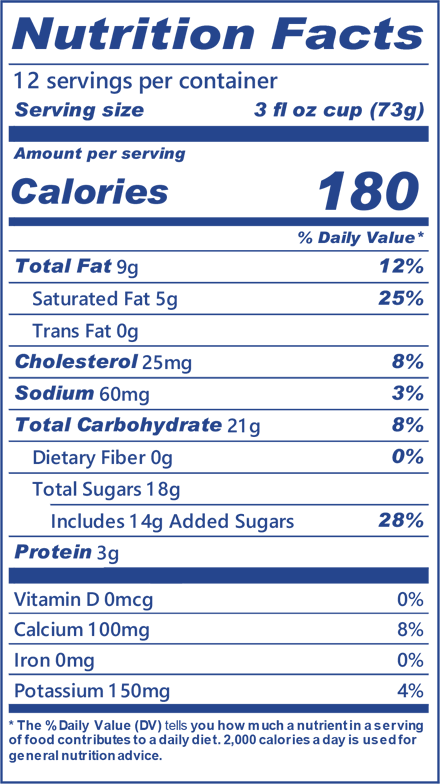 blue bell birthday cake cups nutrition facts