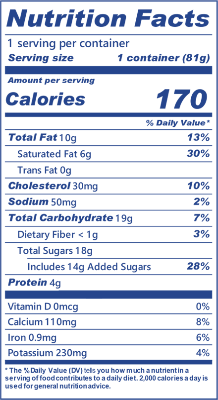 blue bell dutch chocolate cup nutrition facts