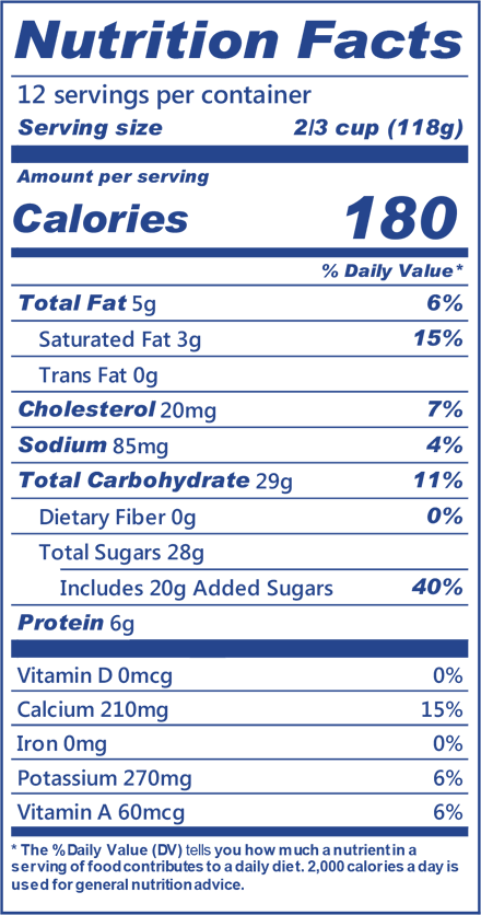 Blue Bell Homemade Vanilla Light Ice Cream Half Gallon Nutritional Facts