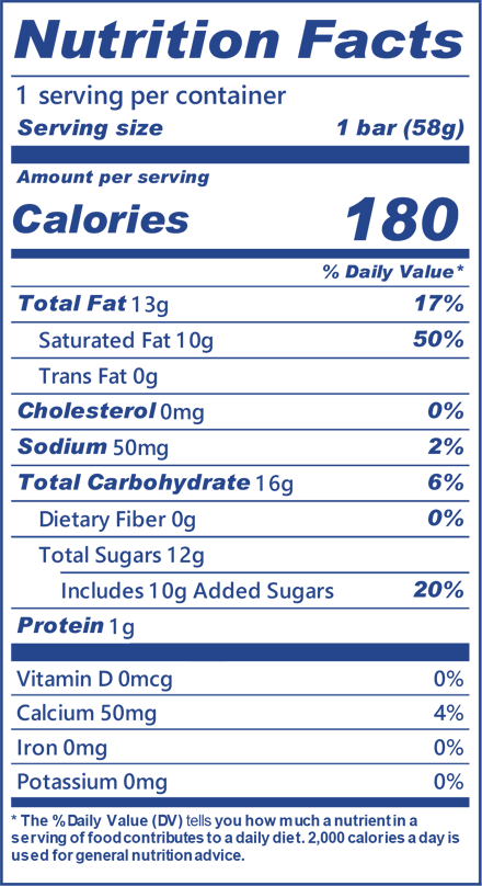 blue bell krunch bar nutrition facts