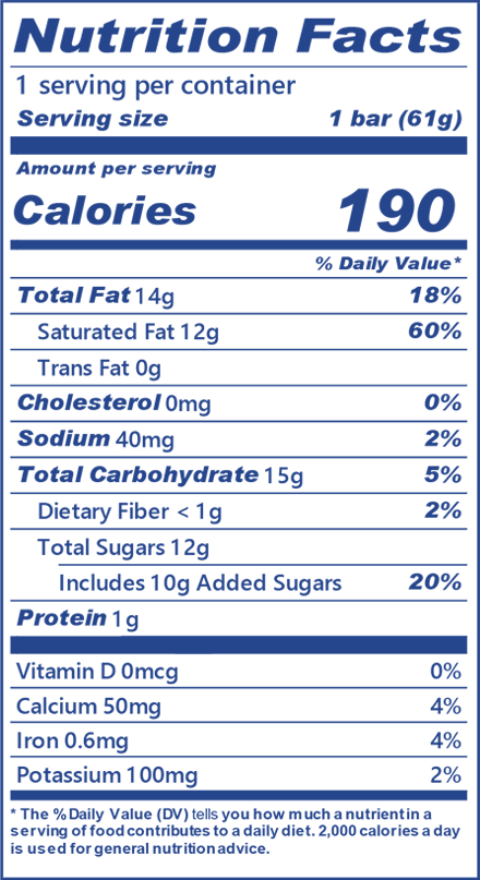 blue bell mooo bar nutrition facts