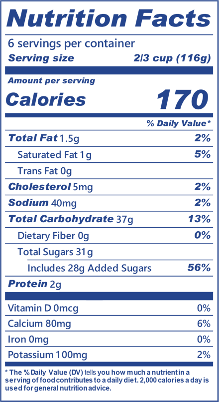 blue bell orange sherbet nutrition facts