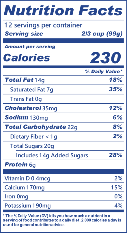 Blue Bell Pistachio Almond Ice Cream Half Gallon Nutritional Facts