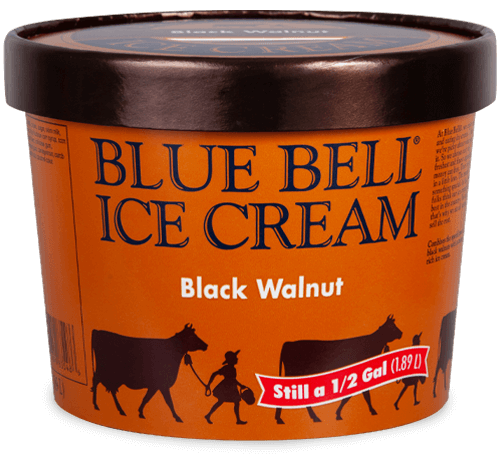 Blue Bell Black Walnut Ice Cream in half gallon