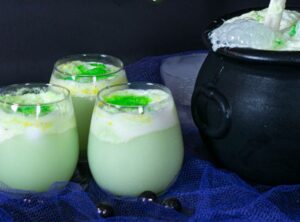Glasses of Blue Bell Witches Brew Punch recipe