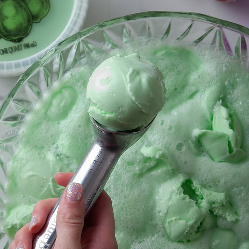 Blue Bell Lime Sherbet scoop