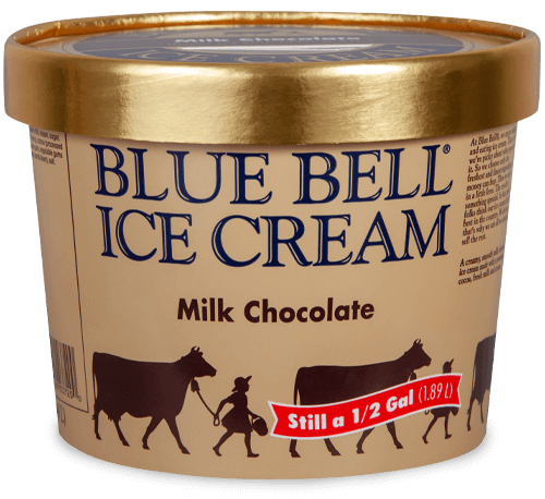 Blue Bell Milk Chocolate Ice Cream in half gallon