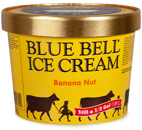 Blue Bell Banana Nut Ice Cream in half gallon