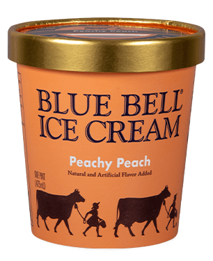 Blue Bell Peachy Peach Ice Cream in pint