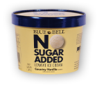 Blue Bell No Sugar Added half gallon