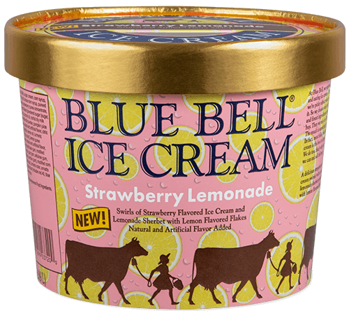 Blue Bell Strawberry Lemonade Ice Cream in half gallon