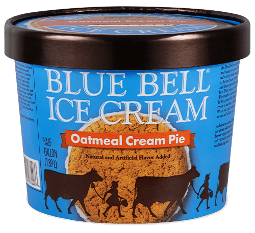Blue Bell Oatmeal Cream Pie in half gallon