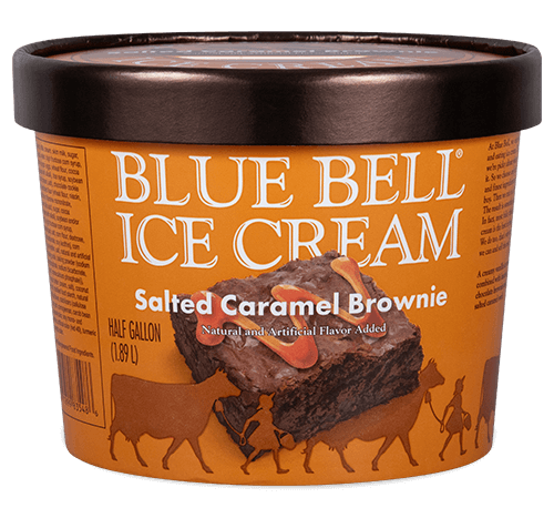 Blue Bell Salted Caramel Brownie Ice Cream in half gallon