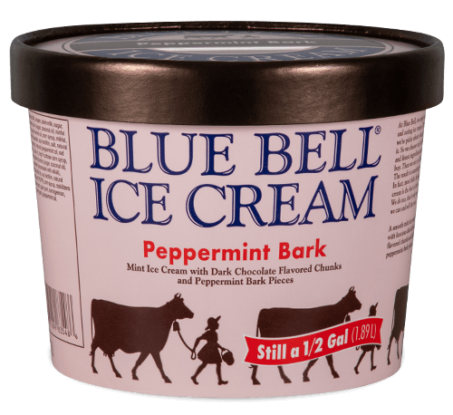 Blue Bell Peppermint Bark Ice Cream half gallon