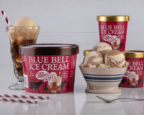 Blue Bell Dr Pepper Ice Cream in half gallon and pint