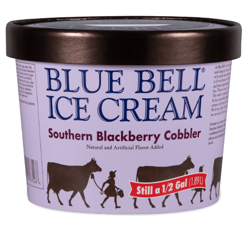 Blue Bell Southern Blackberry Cobbler Ice Cream in half gallon