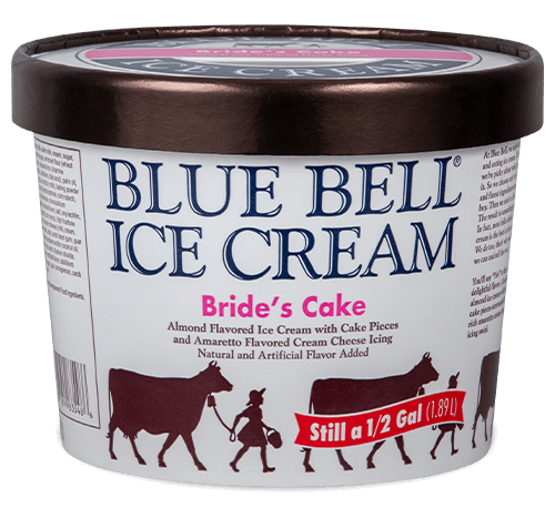 Blue Bell Bride's Cake Ice Cream in half gallon