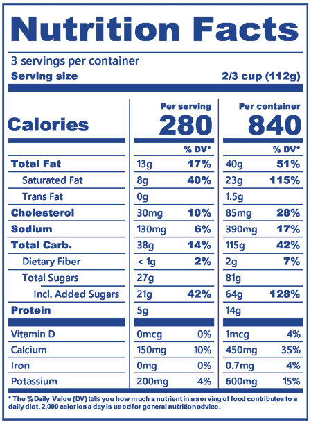 Blue Bell Cinnamon Twist Ice Cream Pint Nutrition Facts