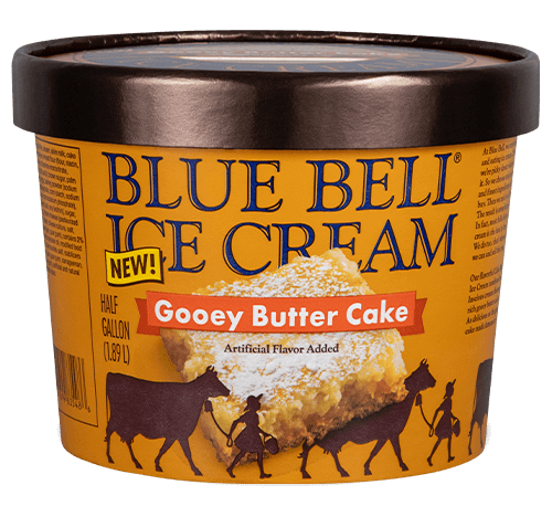 Blue Bell Gooey Butter Cake Ice Cream in half gallon