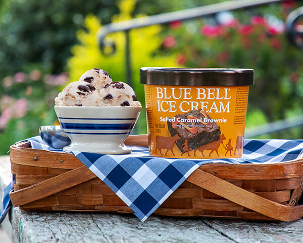 Blue Bell Salted Caramel Brownie Ice Cream in half gallon