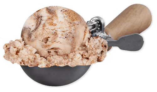 Scoop of Blue Bell Cookie Cake Ice Cream