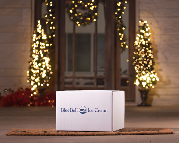 Blue Bell Ice Cream Delivery Box at Front Door